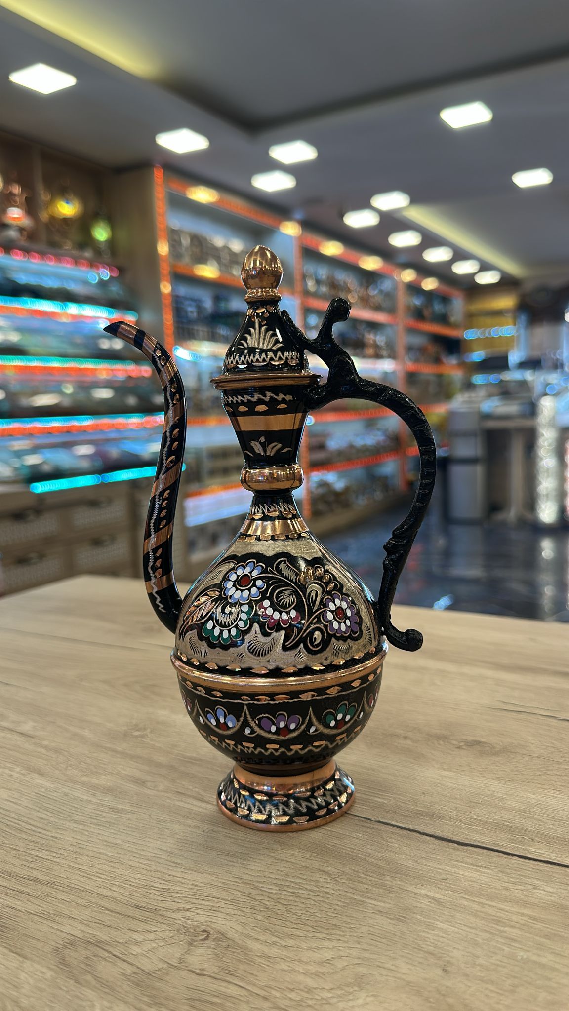 The "Spring Garden" Hand-Painted Copper Pitcher